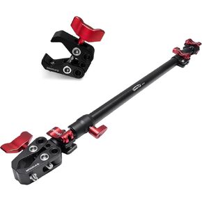 IFOOTAGE 32" Camera Support Arm, Spider Crab Telescoping Support Rod with Jaw Clamp & Ball Head, Tripod Support Arm for Stability, 1/4" & 3/8" Screw Compatible with Camera Slider, Gopro