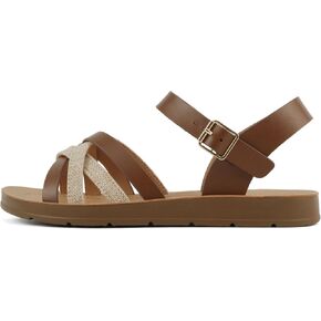 Soda Ling ~ Women Round Toe Multi-Strap Flat Sandals