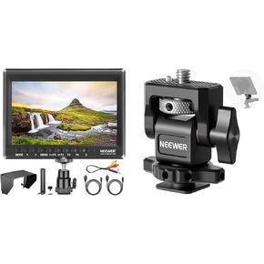 Neewer F100 7 Inch Camera Field Monitor with MA006 Monitor Mount, Video Assist Slim IPS 1280x800 HDMI Input 1080p with Sunshade for DSLR Cameras, Handheld Stabilizer (Battery & Adapter NOT Included)