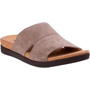 REVITALIGN Women's Lucy Stud Slide Sandal, Fossil, 8.5 Wide