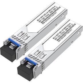 1.25G Single Mode SFP LC Module | 1000Base-LX/LH Fiber Transceiver with DDM Function | SMF 1310nm 20km for Ubiquiti UF-SM-1G,Mikrotik, Intel, Netgear AGM732F, D-Link and More (2 Pack)