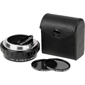 Fotodiox DLX Lens Lens Adapter - متوافق مع عدسة Olympus Zuiko (OM) 35 ملم إلى كاميرات Mount Mount Mount مع EOS R/RF مع مرشحات هليكوبتر مركزية ومغناطيسية.