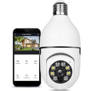 UPULTRA 2PK Light Bulb Security Camera,360° Wireless Security Cameras for Home Security Indoor&Outdoor,Motion Detection and Alarm,Two-Way Audio,Night Vision
