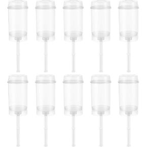 Cabilock 40 Pack Cake Push Pop Shooter, Cake Pop Shooter, Round Shaped Plastic Cake Push up Pop Container with Lid, Pushable Cake Holders Containers Lids, Base for Ice Cream, Jelly, Valentines Day