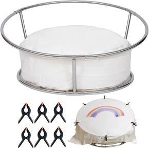 Newborn Photography Stand with 32" Unfilled Posing Beanbag, 6 Clips, Mini Round Stainless Steel Backdrop Stand for Newborn Photographers