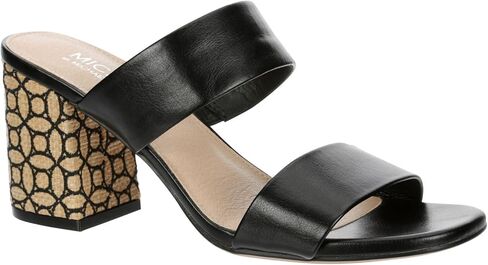 Michael By Michael Shannon Zaina - Women's Two Band Open Square Toe Block Heeled Sandals in Saudi Arabia