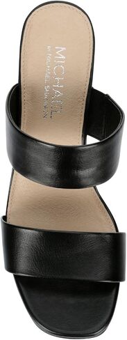 Michael By Michael Shannon Zaina - Women's Two Band Open Square Toe Block Heeled Sandals in Saudi Arabia