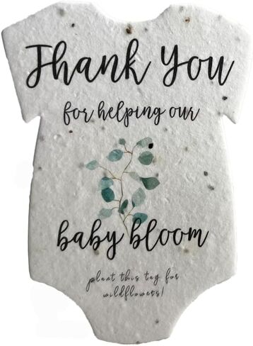 Of The Earth Infant Bodysuit Shape Thank You Baby Blooms Seed Paper 3" x 2" Set of 24 (Protea) in Saudi Arabia