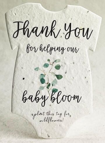 Of The Earth Infant Bodysuit Shape Thank You Baby Blooms Seed Paper 3" x 2" Set of 24 (Protea) in Saudi Arabia