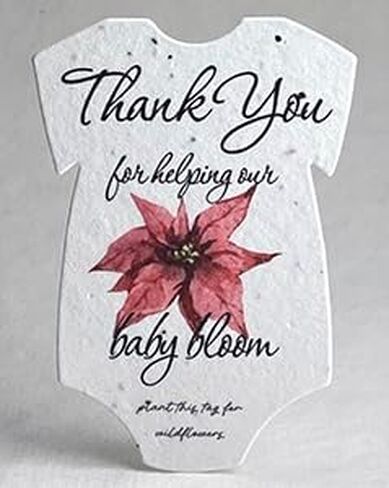 Of The Earth Infant Bodysuit Shape Thank You Baby Blooms Seed Paper 3" x 2" Set of 24 (Protea) in Saudi Arabia