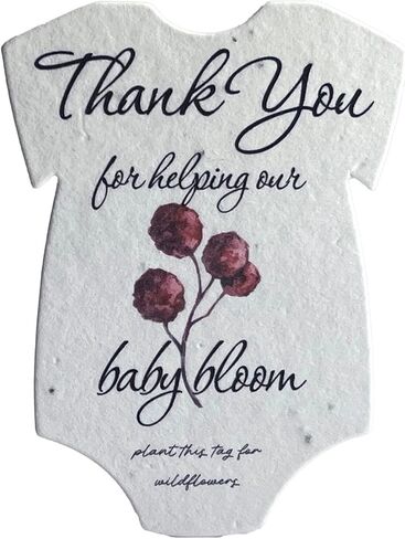 Of The Earth Infant Bodysuit Shape Thank You Baby Blooms Seed Paper 3" x 2" Set of 24 (Protea) in Saudi Arabia