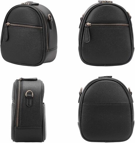 Camera Sling Bag, Waterproof PU Leather Crossbody Camera Bag for DSLR/SLR/Mirrorless, Small Shockproof Case for Photographers, Mini Cute Case 2L Black in Kuwait