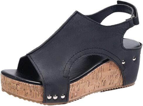 Ulalaza Women Platform Mary Jane Wedge Bat Heart Chain Sandals Open Toe Ankle Gothic Lolita Platform Dress Pumps Shoes Chunky Platform Shoes Patent Leather Dress Shoes in Saudi Arabia