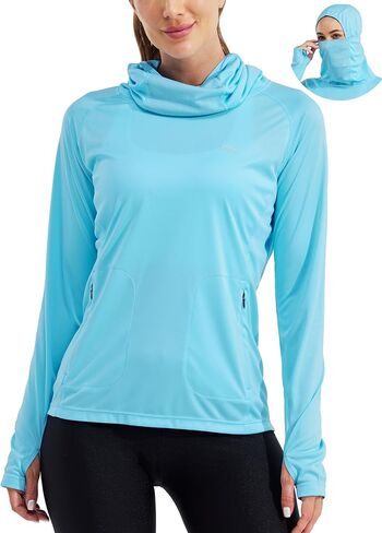Willit Women's Sun Protection Hoodie UPF 50+ Fishing Hiking Shirt Long Sleeve SPF UV Shirt with Face Mask Lightweight in Saudi Arabia