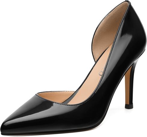 MODENCOCO High Heels for Women Pointed Toe Stiletto Pumps Classic Closed Toe Slip On Heels Patent Porm Party Wedding Dress Shoes 3 Inch in Saudi Arabia
