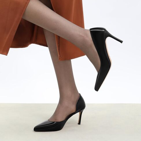 MODENCOCO High Heels for Women Pointed Toe Stiletto Pumps Classic Closed Toe Slip On Heels Patent Porm Party Wedding Dress Shoes 3 Inch in Saudi Arabia