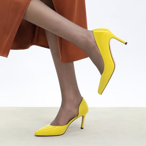 MODENCOCO High Heels for Women Pointed Toe Stiletto Pumps Classic Closed Toe Slip On Heels Patent Porm Party Wedding Dress Shoes 3 Inch in Saudi Arabia