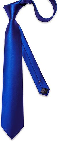 DiBanGu Satin Ties for Men Solid Color Necktie and Pocket Square Tie Clip Set Formal Shiny Ties in Gift Box Party Wedding in Kuwait