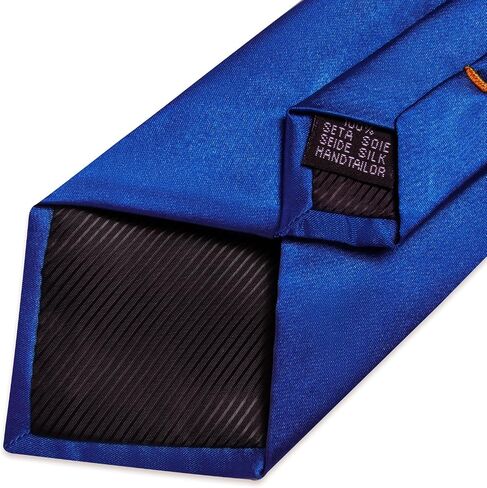 DiBanGu Satin Ties for Men Solid Color Necktie and Pocket Square Tie Clip Set Formal Shiny Ties in Gift Box Party Wedding in Kuwait