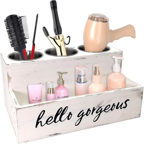 Stylish Blow Dryer Holder With Hot Tools Organizer Bathroom Vanity Countertop Organization for Vanity Cabinet Storage Stand Makeup,Straightener,Brush,Vanity in Saudi Arabia