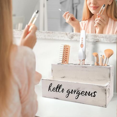 Stylish Blow Dryer Holder With Hot Tools Organizer Bathroom Vanity Countertop Organization for Vanity Cabinet Storage Stand Makeup,Straightener,Brush,Vanity in Saudi Arabia