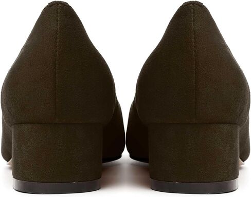 justdanni womens disual suede party slip on square toe fashion chunky low yeel pumps shoes 1.5 inch in Kuwait