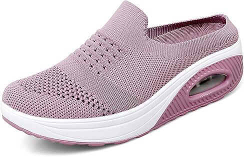 NEKGNL Womens Closed Toe Knit Orthopedic Platform Mules Comfortable Round Toe Mesh Breathable with Arch-Support Slipper Sandals Summer Slip-On Daily Walking Shoes in Saudi Arabia