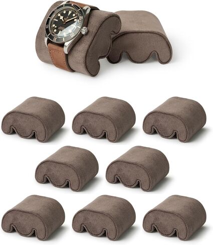 TAWBURY Fraser Watch Case Pillows - Pack of 6 Small Replacement Pillows for Our Fraser Brown Leather Watch Cases | 'M' Shaped Pillows Designed to fit 14.5cm - 17cm Wrists (Brown) in Kuwait