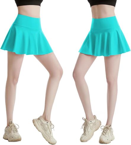 Women Tennis Skirt Golf Skorts Athletic High Waisted with 2 Pockets Inner Shorts Sport Workout Pleated Pickleball in Saudi Arabia