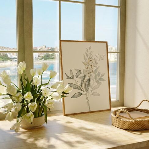 Vintage Botanical Flowers Art Prints (Set of 6) - Unframed - 8x10s | Charming and Classic Floral Décor for Your Home | Living Room Wall Décor | Vintage Wall Art | Vintage Wall Décor | Office Décor in Kuwait