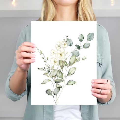 Vintage Botanical Flowers Art Prints (Set of 6) - Unframed - 8x10s | Charming and Classic Floral Décor for Your Home | Living Room Wall Décor | Vintage Wall Art | Vintage Wall Décor | Office Décor in Kuwait