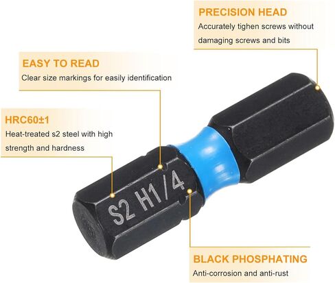 Harfington 8pcs H3/16 Sae hex shex bit 1/4 "Hex shank 25mm/1" طول رأس سداسي الستة مقر in Saudi Arabia