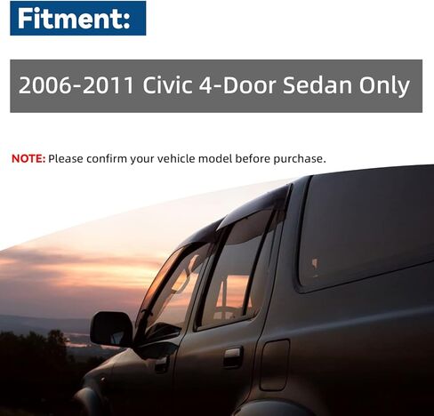 4pcs Front+Rear Smoke Sun/Rain Guard Outside Mount Tape-On Window Visors Compatible with 07-14 Edge 07-15 MKX in Kuwait