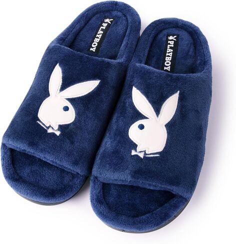 Playboy Unisex-Adult Adjustable Cozy Plush Velour Memory Foam Indoor Outdoor Soled Slipper in Sizes S-XL in Saudi Arabia
