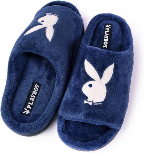 Playboy Unisex-Adult Adjustable Cozy Plush Velour Memory Foam Indoor Outdoor Soled Slipper in Sizes S-XL in Saudi Arabia