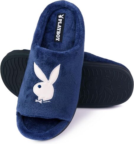 Playboy Unisex-Adult Adjustable Cozy Plush Velour Memory Foam Indoor Outdoor Soled Slipper in Sizes S-XL in Saudi Arabia