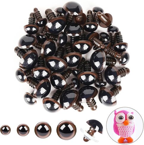 MUCUNNIA 40pcs 10-18mm Pink Safety Eyes for Crocheting with Washers Rabbit Crochet Safety Eyes for Amigurumi Doll Eyes Gift for Crochet Lovers Stuffed Animals Teddy Bear Halloween Decorations in Kuwait