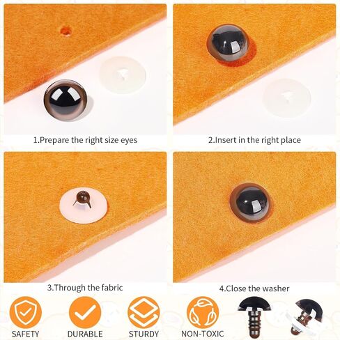 MUCUNNIA 40pcs 10-18mm Pink Safety Eyes for Crocheting with Washers Rabbit Crochet Safety Eyes for Amigurumi Doll Eyes Gift for Crochet Lovers Stuffed Animals Teddy Bear Halloween Decorations in Kuwait