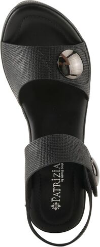 PATRIZIA Women's DADE-WOVEN Hook and Loop Sandals - Textured Faux Leather with Gold Button Accents, Adjustable Fit in Saudi Arabia