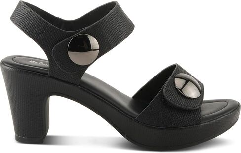 PATRIZIA Women's DADE-WOVEN Hook and Loop Sandals - Textured Faux Leather with Gold Button Accents, Adjustable Fit in Saudi Arabia