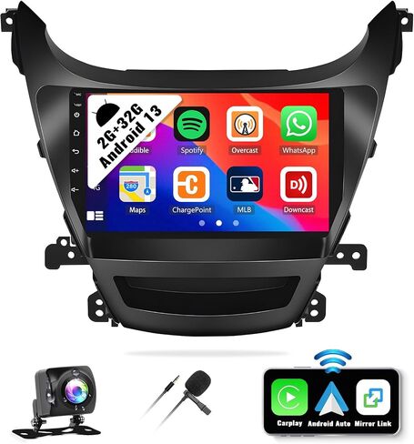 SIXWIN Android 13 4G+64G ستيريو سيارة لشركة Hyundai Elantra 2014-2016 شاشة لمس 9 بوصة مع CarPlay Android Auto مع توقعات الطقس بلوتوث 59UI GPS Navigation WiFi Network Radio 32EQ in Saudi Arabia