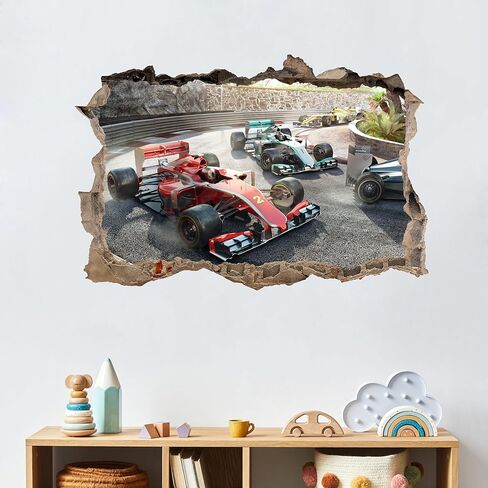 ملصقات جدار ديناصور كبيرة ثلاثية الأبعاد (31.7 "× 22.5") ، شارات جدار فينيل مكسورة للدينو ، ديكور غرفة نوم للأولاد. in Kuwait