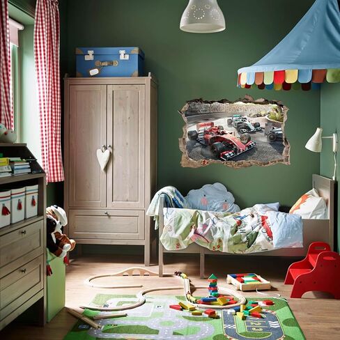 ملصقات جدار ديناصور كبيرة ثلاثية الأبعاد (31.7 "× 22.5") ، شارات جدار فينيل مكسورة للدينو ، ديكور غرفة نوم للأولاد. in Kuwait