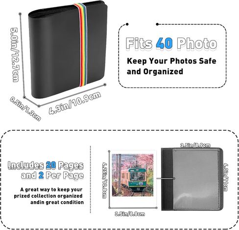 yinke case for polaroid Originals OneStep 2 VF/Now i-type/onEstep+ Camera الفوري ، حقيبة تخزين للحمل الواقية من الغلاف الواقي (أسود مع ألبوم) in Kuwait