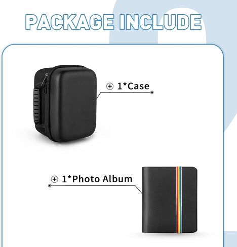 yinke case for polaroid Originals OneStep 2 VF/Now i-type/onEstep+ Camera الفوري ، حقيبة تخزين للحمل الواقية من الغلاف الواقي (أسود مع ألبوم) in Kuwait