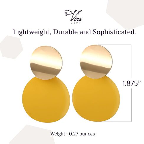 Round Disc Earrings - Dainty, Geometric Jewellery - Shiny Gold, Matte Black in Saudi Arabia