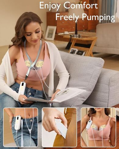 Breast Pump Hands Free K3 Updated, Wearable Breastfeeding Pump with Soft Double-Seal Flange, 1800mAh Long Battery Life & LED Display, 3 Modes & 9 Levels Electric Breast Pumps Portable,15-24mm in Saudi Arabia