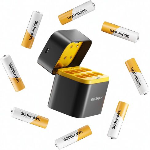 شاحن بطارية AA AAA LCD ذكي ذو 8 فتحات، شحن USB عالي السرعة، فتحة مستقلة، لبطاريات Ni-MH Ni-CD القابلة لإعادة الشحن، بدون محول in Saudi Arabia