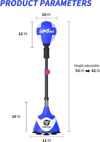 Freestanding Reflex Boxing Bag,Punching Bag with Stand,Height Adjustable,Speed Punching Ball for Adults Kids,Boxing Equipment for Home Gym in Saudi Arabia