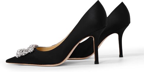 Women's Pumps Slip on Shoes Sexy Closed Toe Wedding Shoes for Bride Stiletto Rhinestone Heels Genuine Leather for Sock Liner and Sole in Saudi Arabia